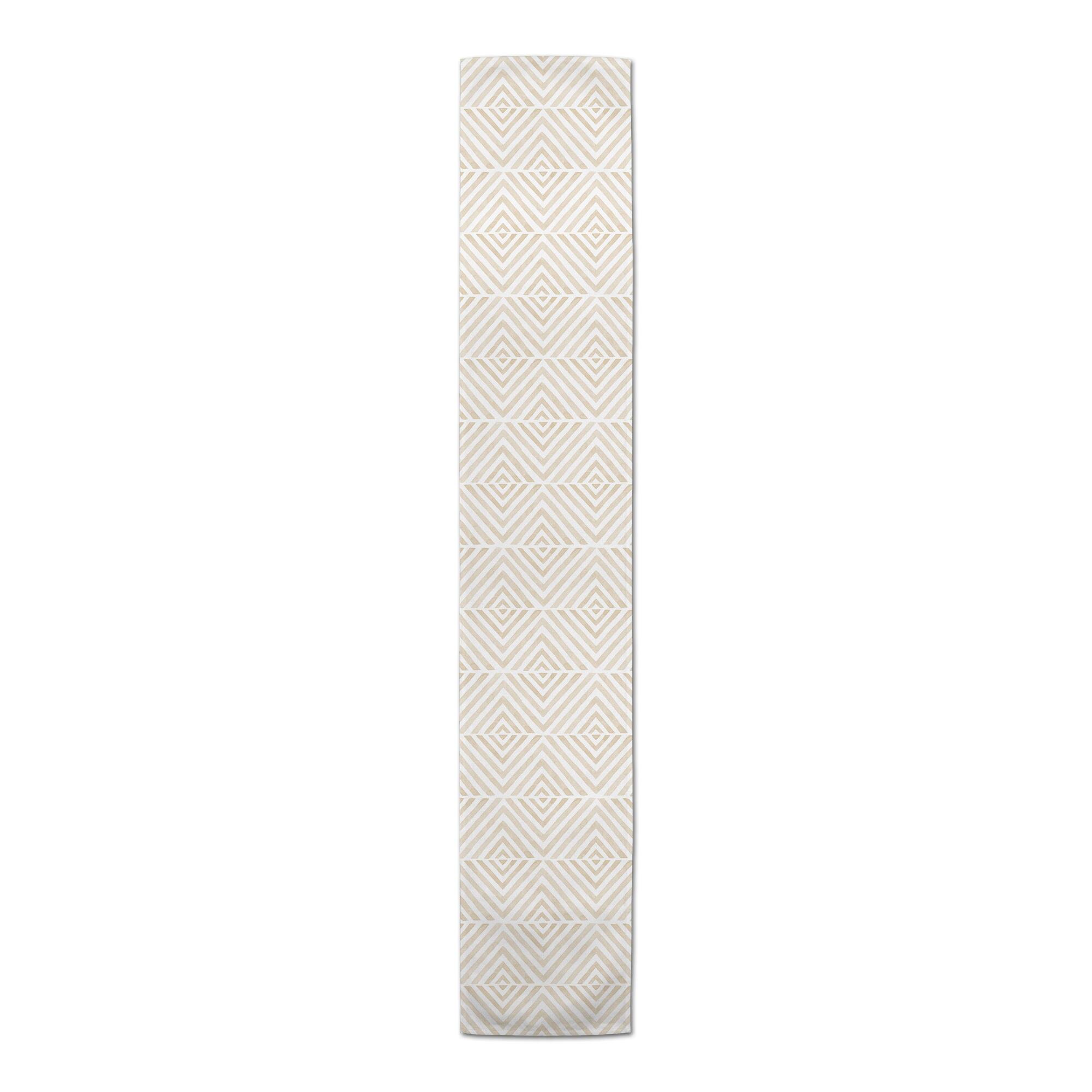 6ft. Cream Diamond Pattern Cotton Twill Table Runner